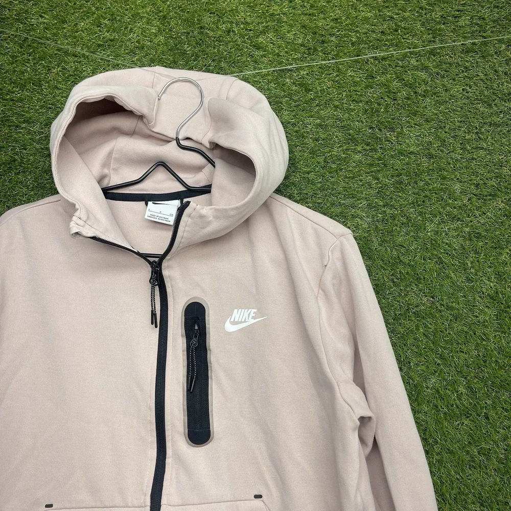 Nike Tech Fleece Hoodie Womens Small Pink/Mauve Zip Up Sweatshirt y2k